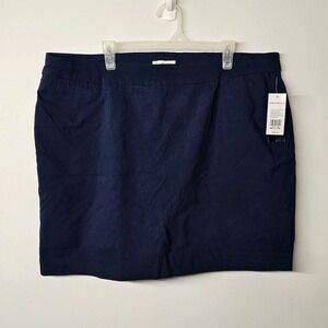 NWT Kim Rogers Curvy Plus Size 20 Skort Navy Blue Stretch Comfort Waist Stretch